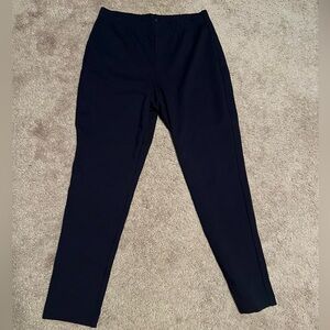 Sz S 4-6 St John Knits Navy Blue Comfy Crop Pull On Ponte Pants